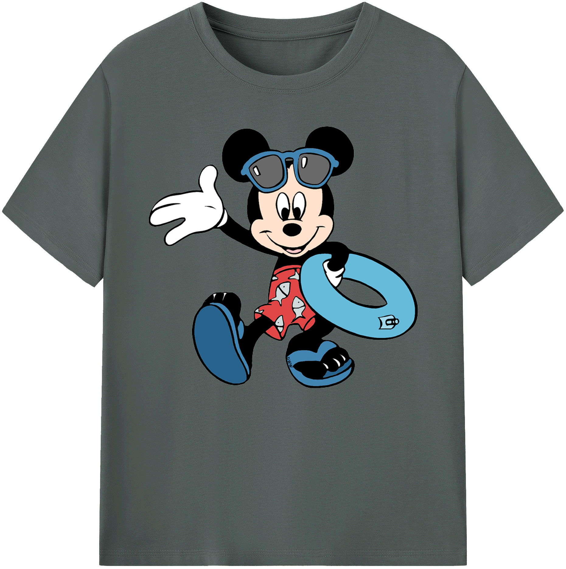 ミッキーマウス Mickey Mouse 綿100％ メンズ半袖Tシャツ｜肌触りやわらか＆通気性